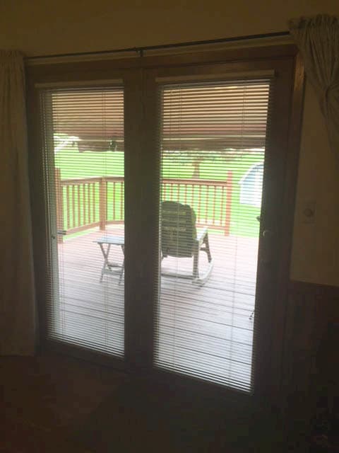 Old hinged patio door on North Royalton, Ohio, home