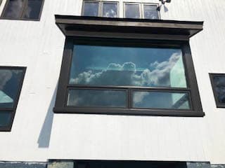 Black wood fixed and awning windows