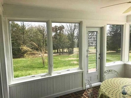 interior view of large replacement casement windows