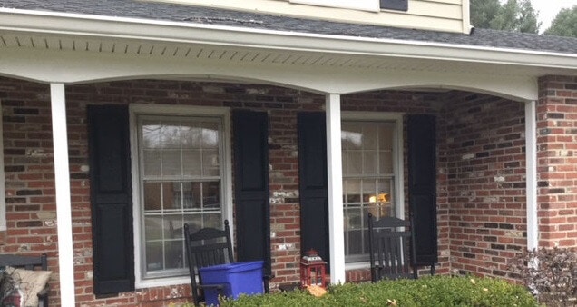 before image of cherry hill home with new wood double hung windows