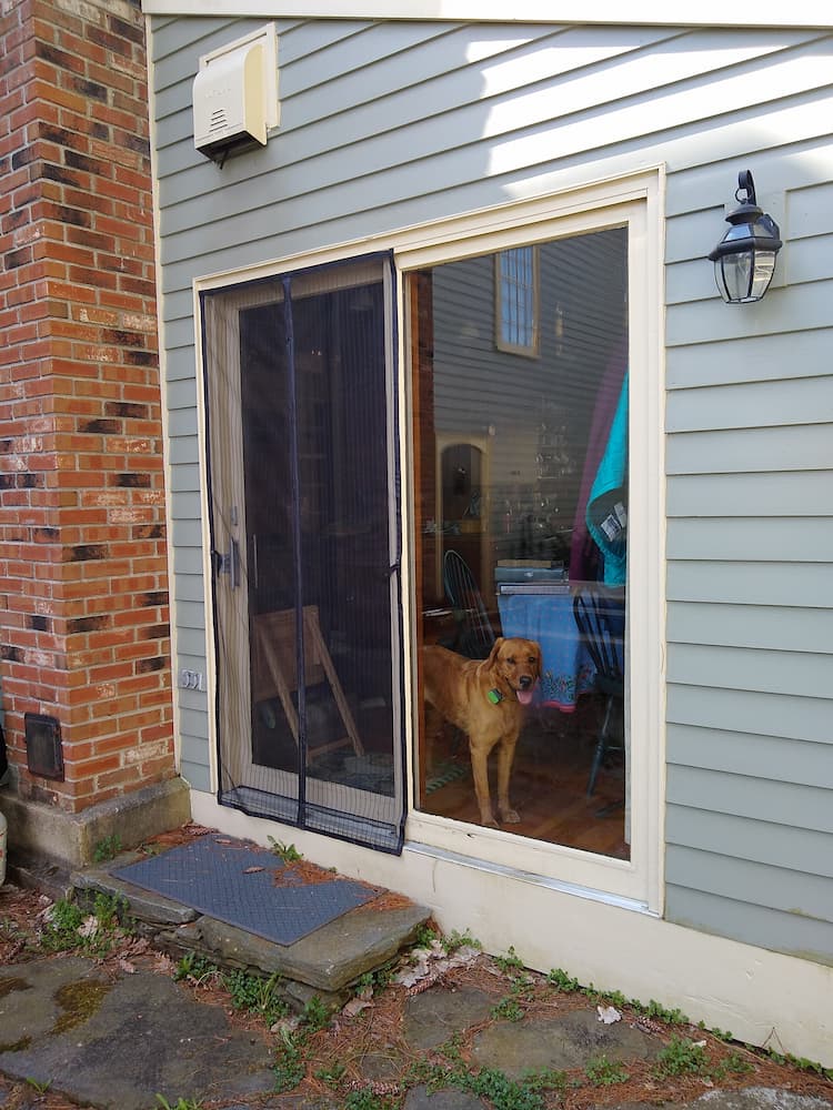 Before photo of sliding patio door