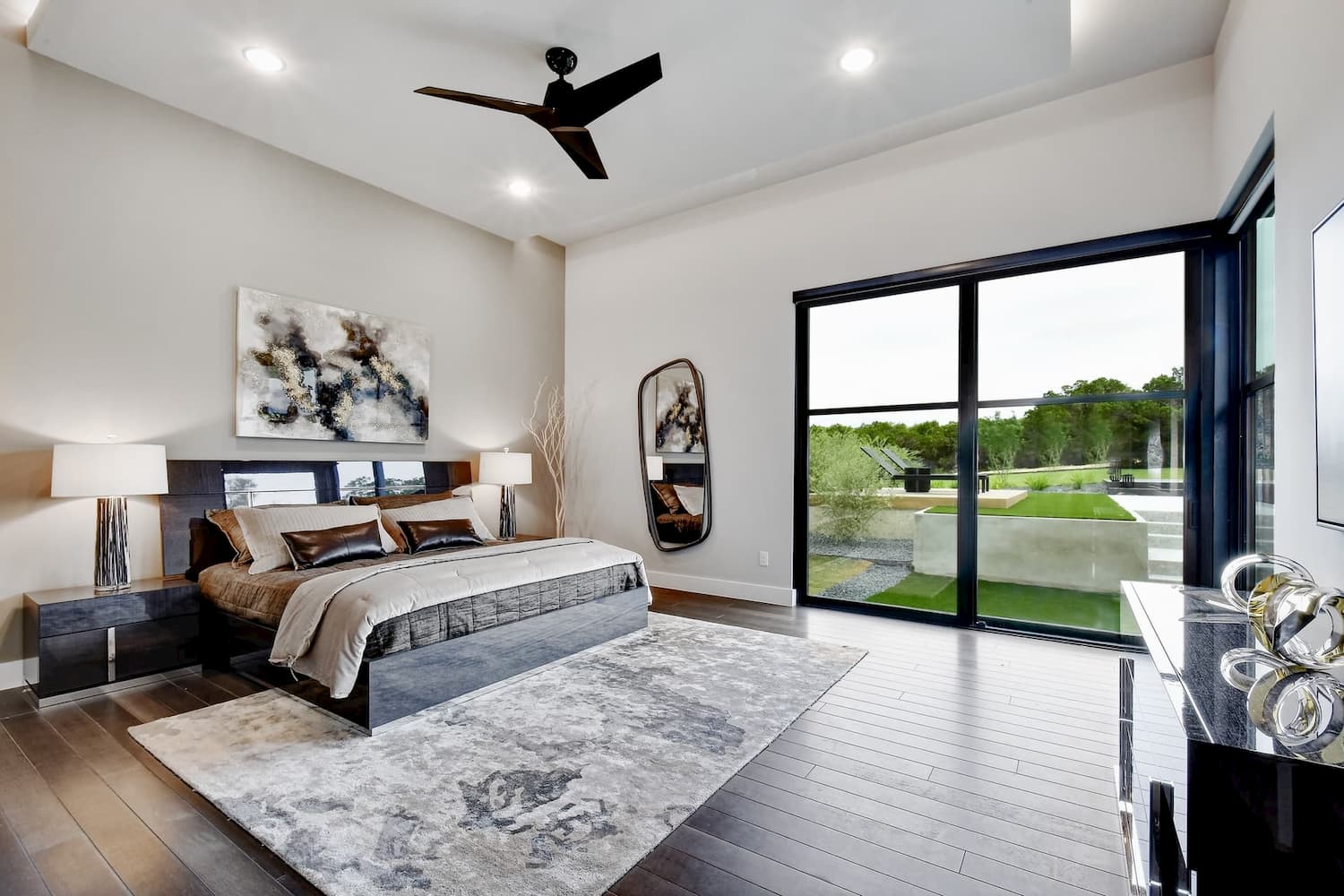 Bedroom of Pella elevated modern parade home