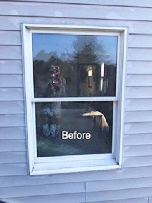 before image of pittsburgh home with new wood double hung window