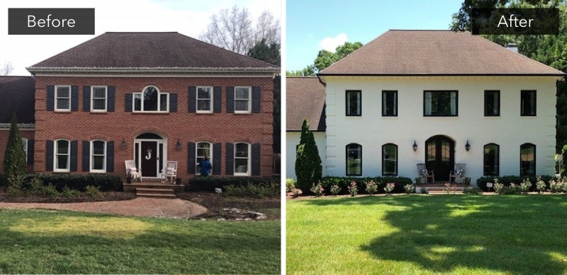 Before-and-after photos of window replacement project in Charlotte, North Carolina