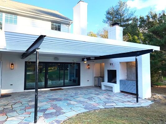 black sliding patio door gives easy access to patio entertaining in Philly