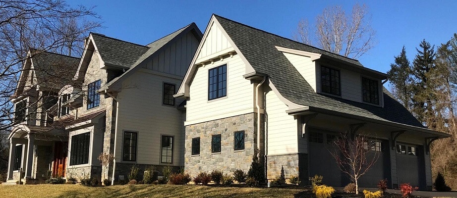 new construction home in haverford has new wood casement windows