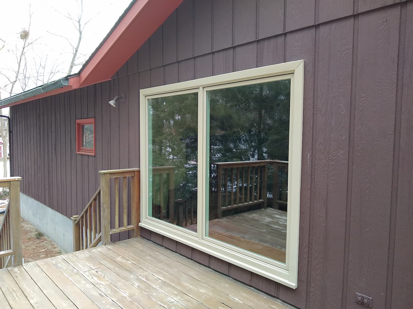 Exterior view of new living room windows