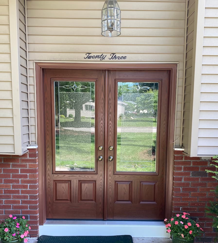 After photo of new Pella hinged patio doors