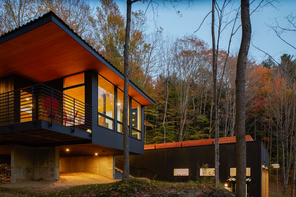 Exterior view of Architect Series Contemporary windows in Mad River guesthouse