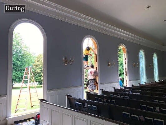 installation process on baptist church window replacement