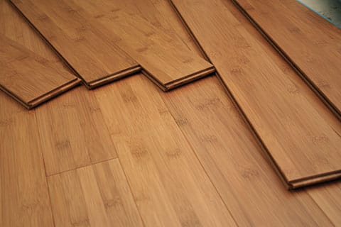 Bamboo flooring planks on top of bamboo floor