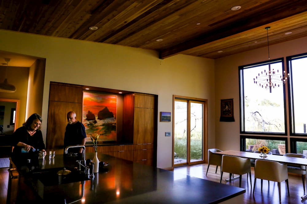 Contemporary Kitchen With Large Picture Windows And A Man And A Woman   Koski EddyFamily NewWoodWindowsDoors 