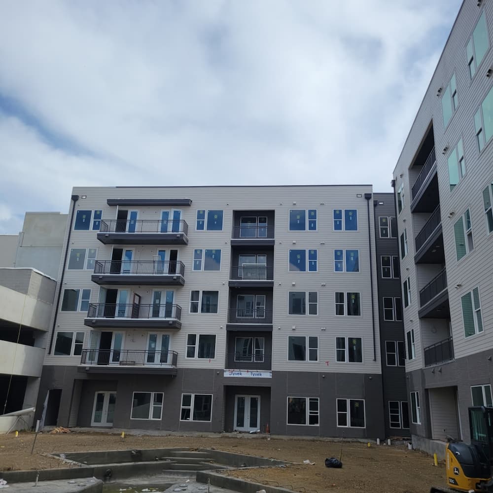 Exterior of new apartment complex in Downtown Austin