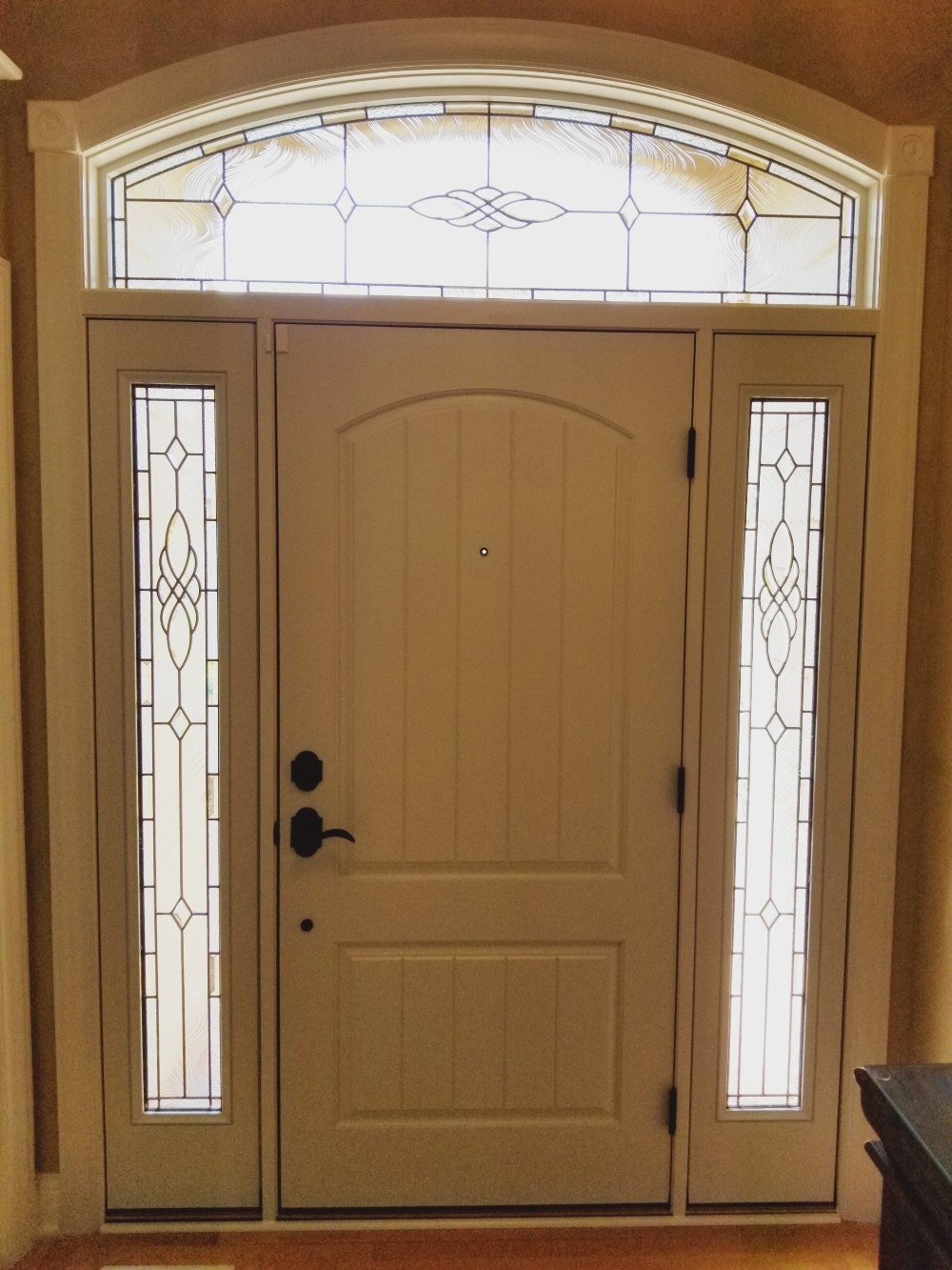 3 wide entry door decorative glass Springboro, Ohio interior