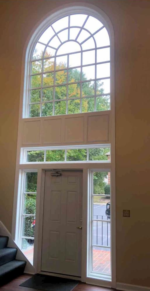 Interior view of entry with new fiberglass springline window