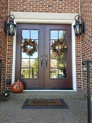 Brick home with fiberglass entry door