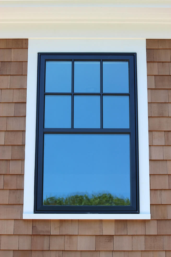 Architect Series wood window with Integral Light Technology grilles on Woods Hole home