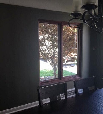 dining room inside view of new wood casement windows in cleveland home