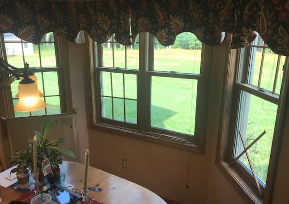 Interior view of old double-hung windows
