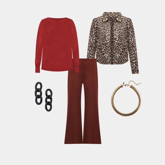 Style Co Printed Pintuck Top Ponte Knit Pants Ankle Booties