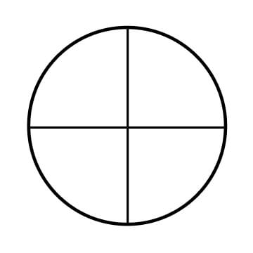 A standard crosshair reticle features thin, even lines.