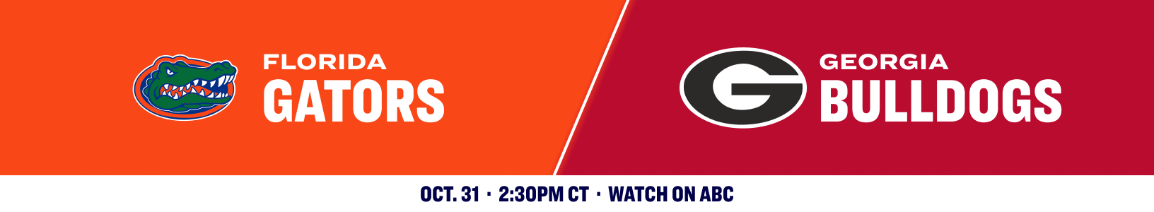 Florida Gators versus Georgia Bulldogs. October 2026.