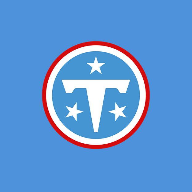 Tennessee Titans logo on a light blue background.