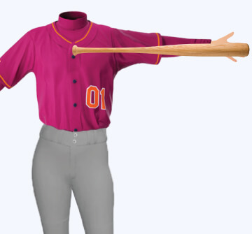 A depiction of how to measure your softball bat from your chest to hand