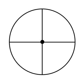 A dot reticle features thin, even lines with a dot in the middle.