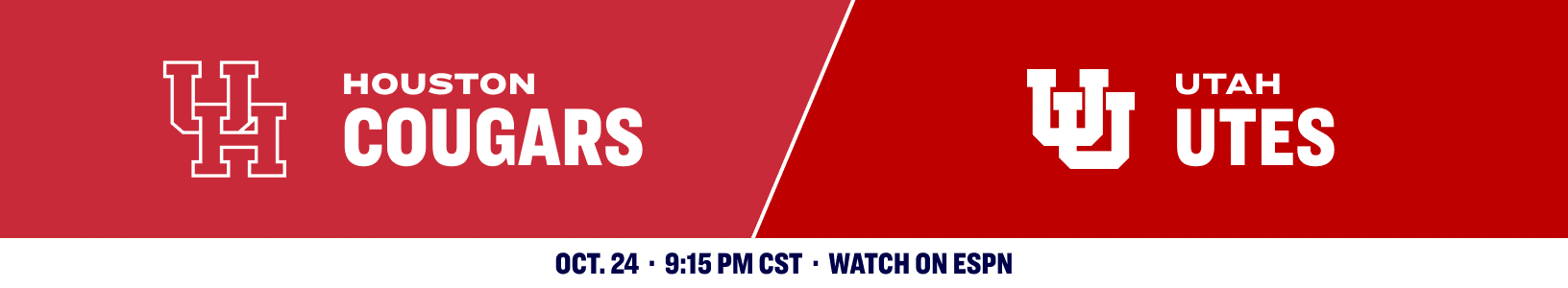 Houston Cougars versus Utah Utes. October 24, 2026.