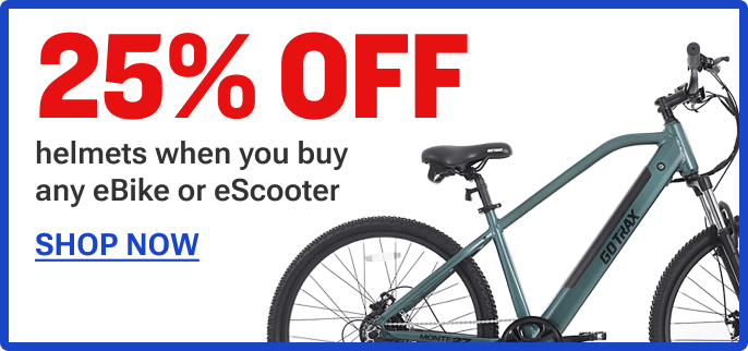Save on helmets when you purchase a GoTrax eBike or eScooter.