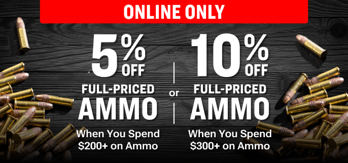 Shop ammo, save 10% off when you spend $300+.