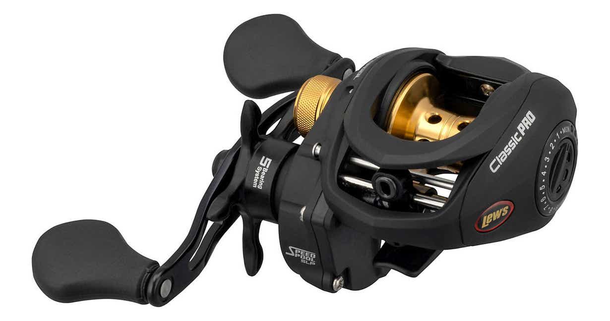 Lew's Classic Pro Speed Spool SLP CP1SHC Baitcast Reel on display