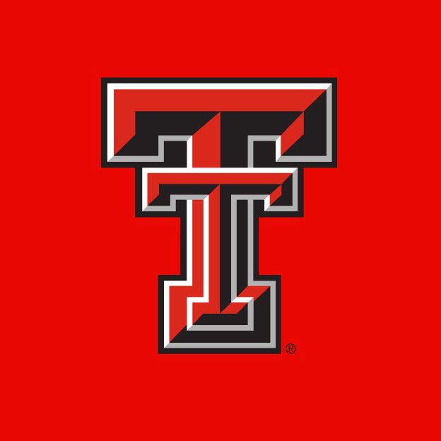 Texas Tech Red Raiders double T logo displayed on a red background.