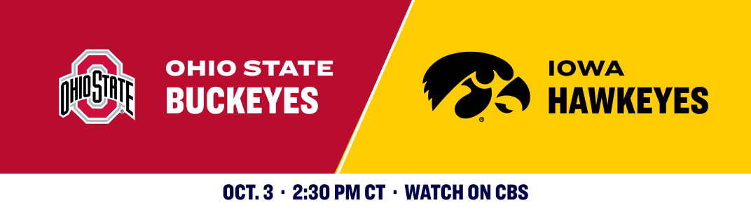 Ohio State Buckeyes versus Iowa Hawkeyes. October 3, 2026.