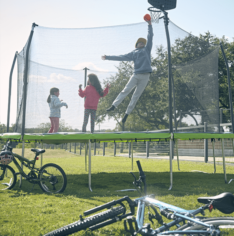 AGame 16 ft Round Trampoline with Basketball Goal