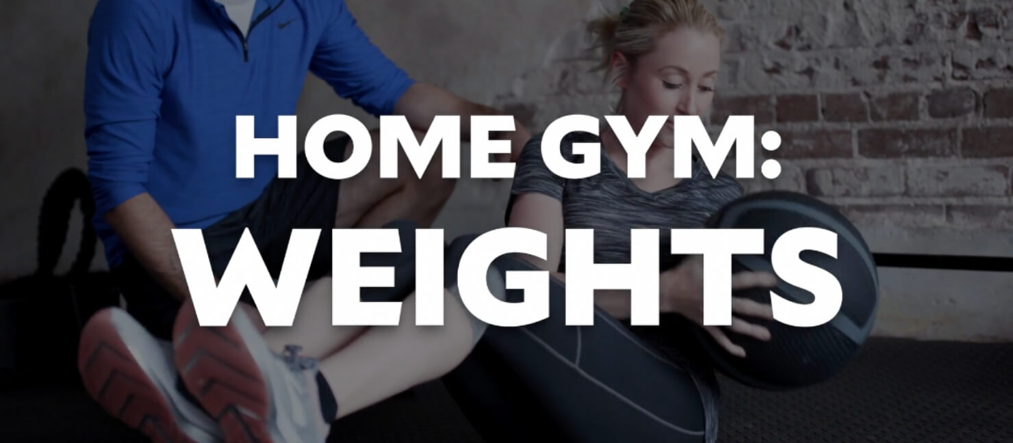 Home gym setup with weights
