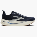 Brooks Ghost Max 4 running shoe in navy and white, side profile view.