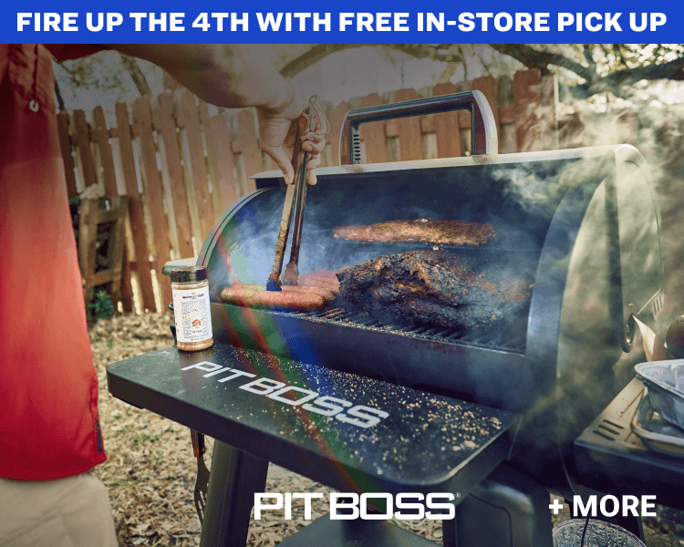 Pit Boss grill with meat cooking.
