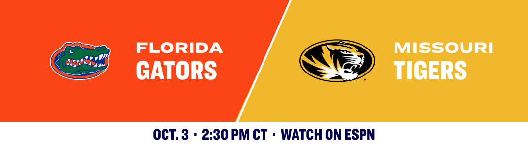 Florida Gators versus Missouri Tigers. October 3, 2026.