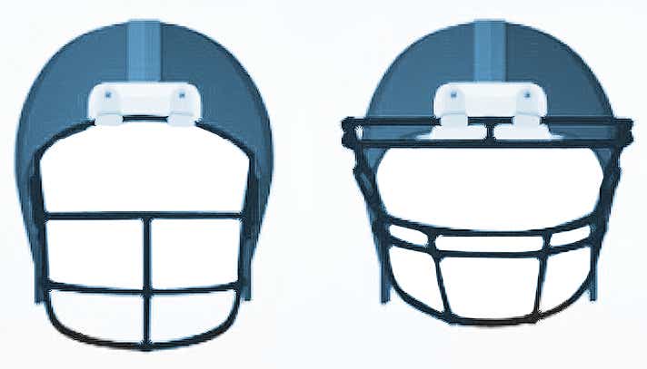 Football helmet open cage maks options