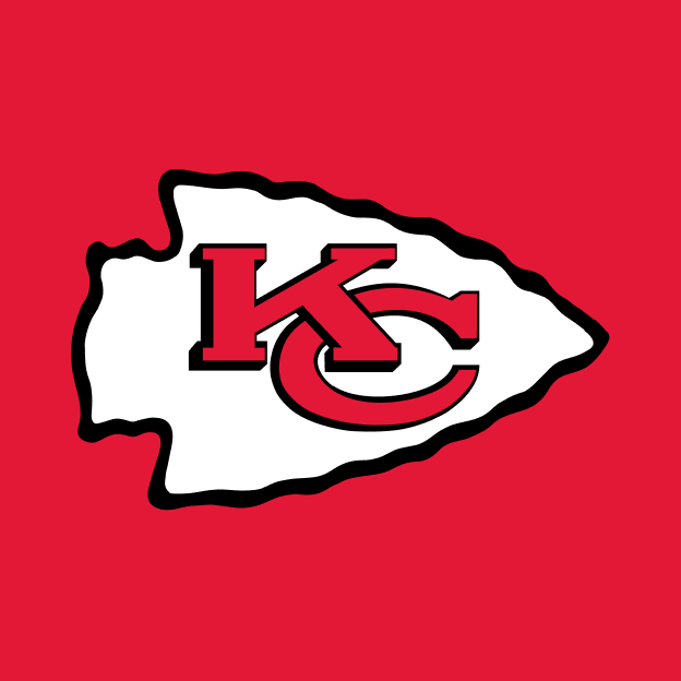 Kansas City Chiefs arrowhead logo on a red background.