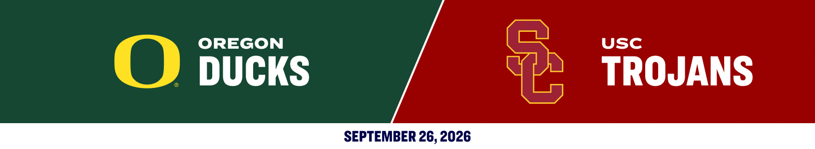 Oregon Ducks versus USC Trojans. September 26, 2026.