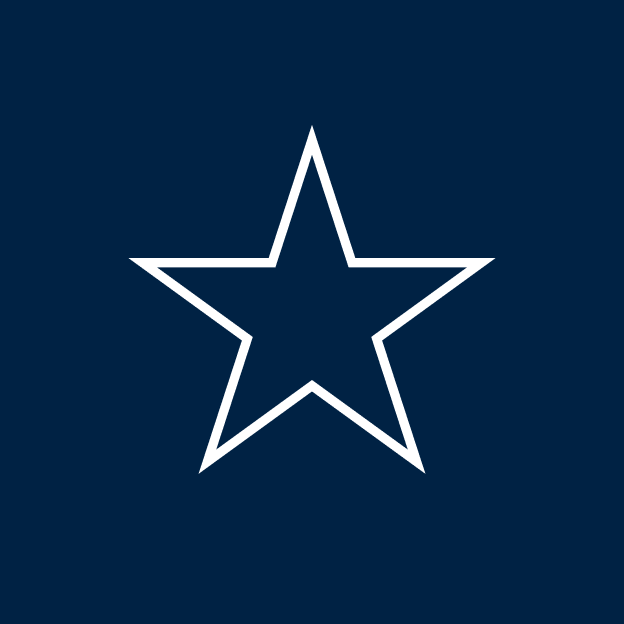 Dallas Cowboys logo on a dark blue background.