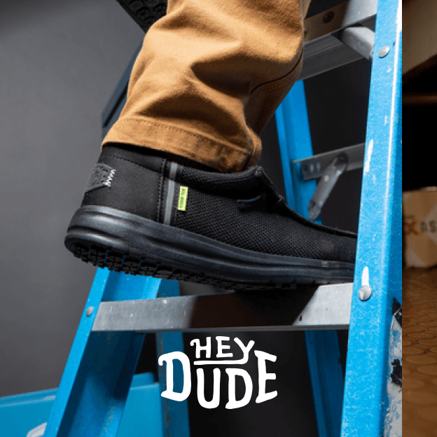 Shop HEYDUDE work boots and work shoes.