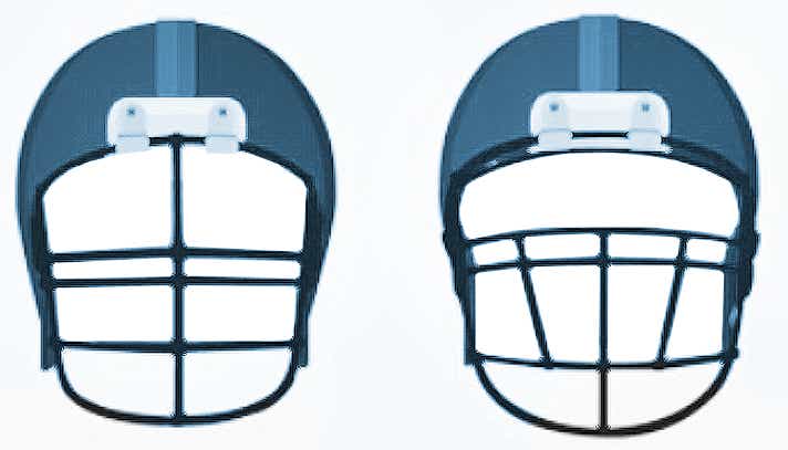 Football helmet closed cage maks options