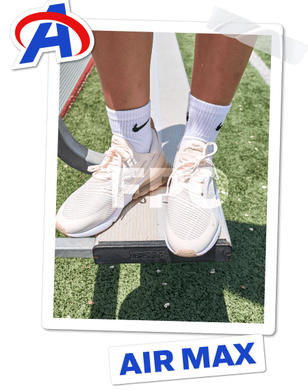 Young men’s back-to-school category banner featuring young men playing football outdoors and walking in a school hallway while wearing branded sets.