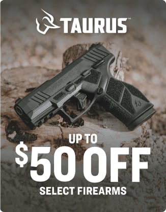 Shop select Taurus firearms up to $50 off.
