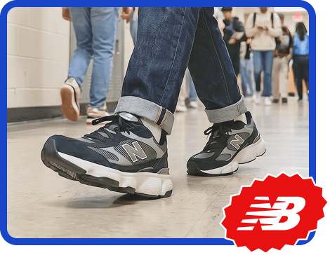 Explore New Balance sneakers for young men.