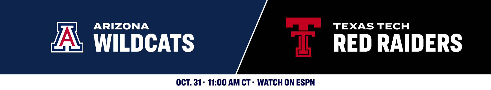 Arizona Wildcats versus Texas Tech Red Raiders. October 2026.